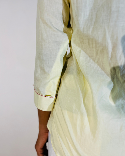 Ramana Sunrise Yellow Cotton Shirt for Women | Premium Designer Shirt