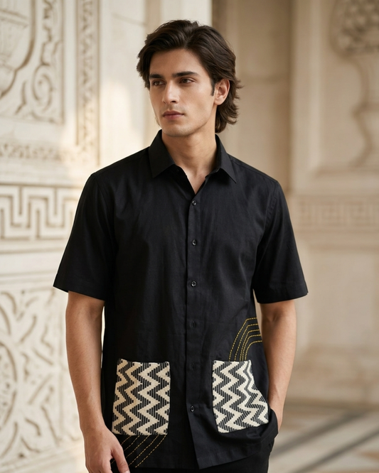 Black Statement Shirt – Contemporary Craft, Effortless Style