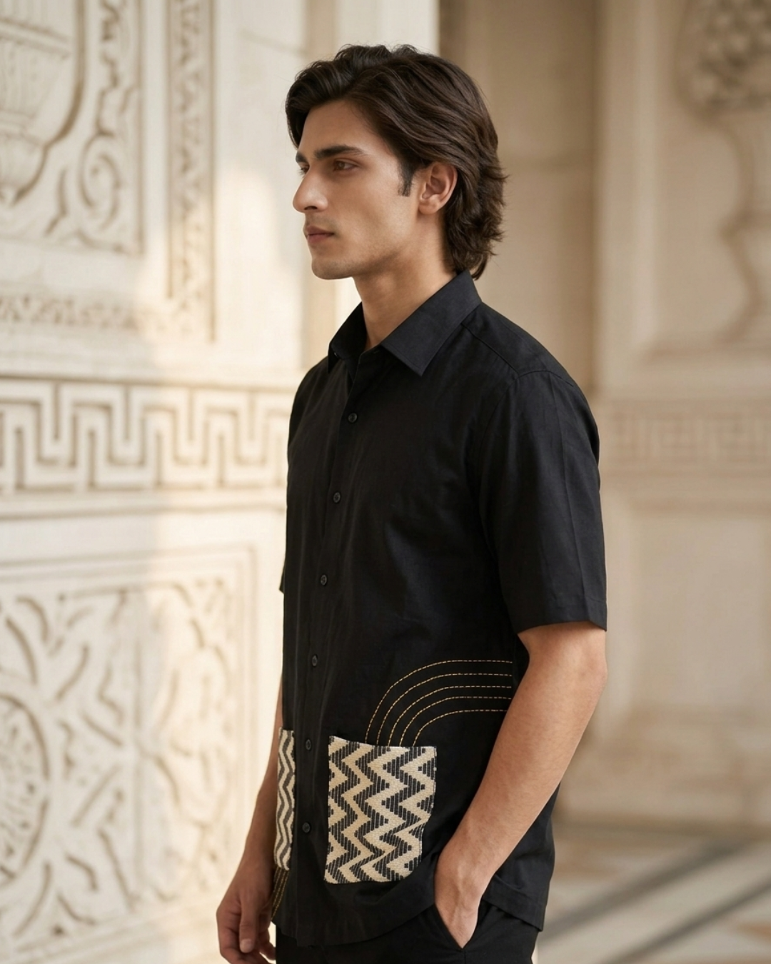 Black Statement Shirt – Contemporary Craft, Effortless Style