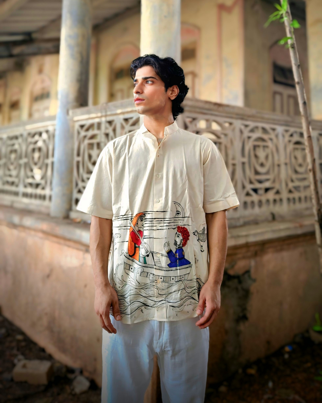 Jaisal Toral Hand-Painted Oversized Shirt – Custom Wearable Art | Unisex Cotton Shirt
