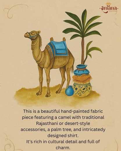 Raikani Off-White Hand-Painted Camel Linen Shirt | Artisan Handcrafted Men's Shirt | Ramana Threads of Purity