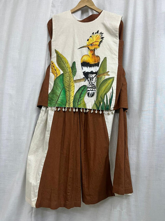 Ramana Hand-Painted Bird Co-ord Set for Women | Nature-Inspired Designer Outfit